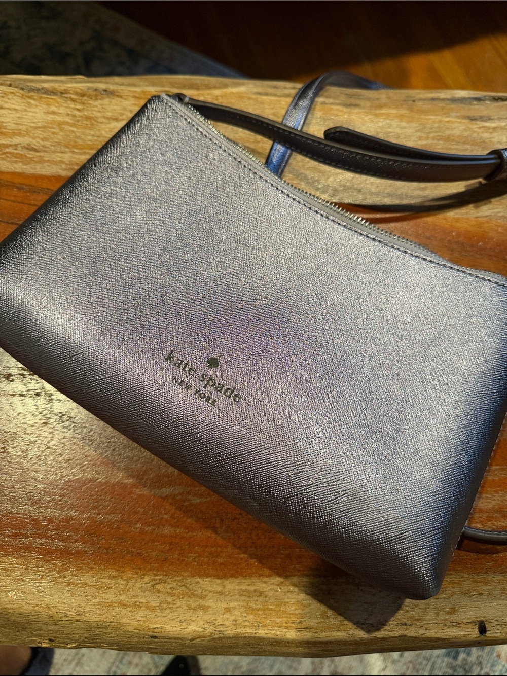 kate spade Metallic Charcoal Crossbody Bag